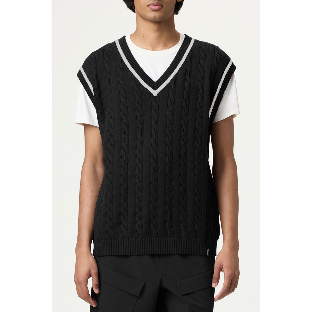 Fila Men's Baseline Cable Knit Vest - Black