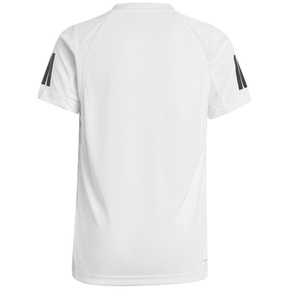 adidas Boys Club 3 Stripe Tee - White/Black