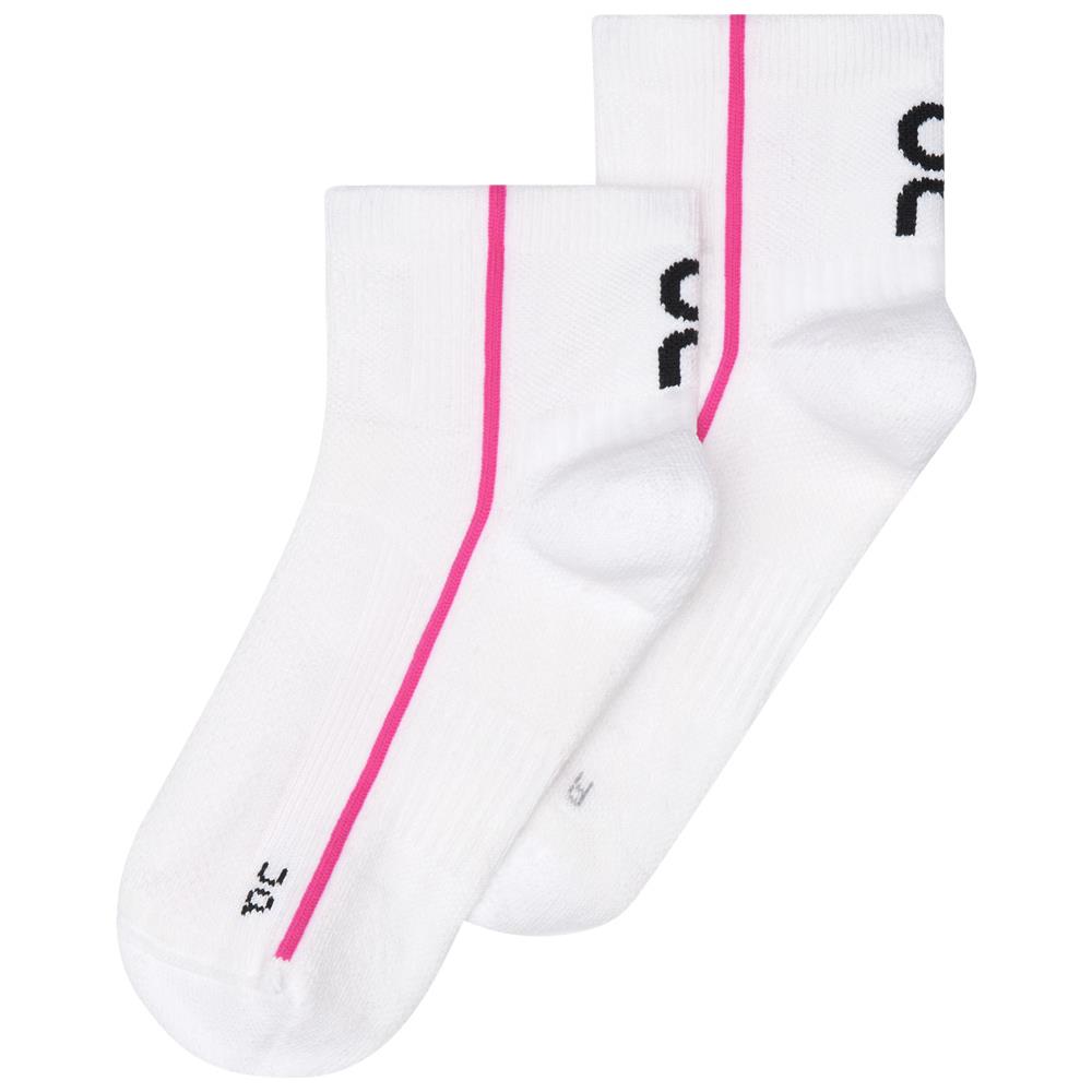 On Court Mid 1 Pack Socks - White/Pink