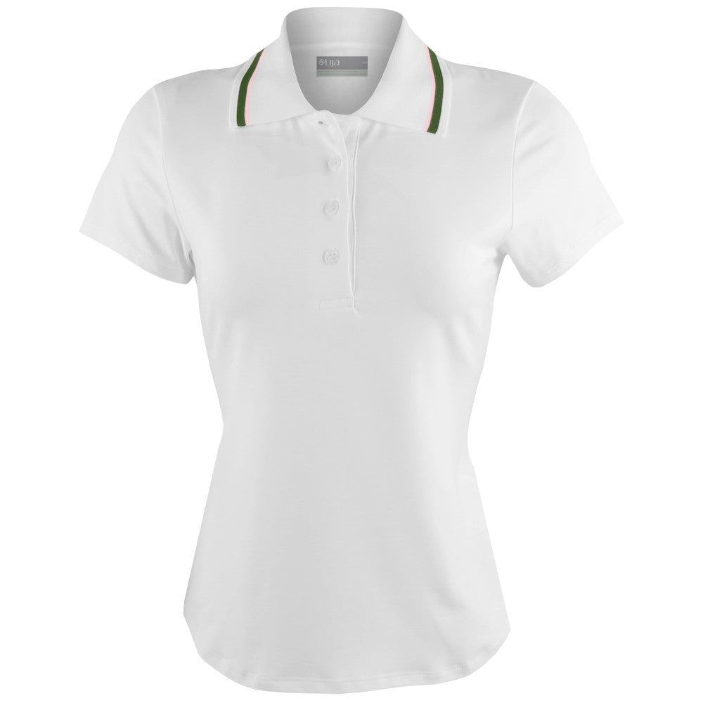 Lija Women's Don't Stop Me Now Classic Polo - White/Olive