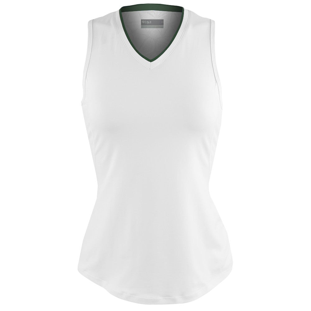 Lija Women's Don't Stop Me Now Victory Tank - White/Dark Olive