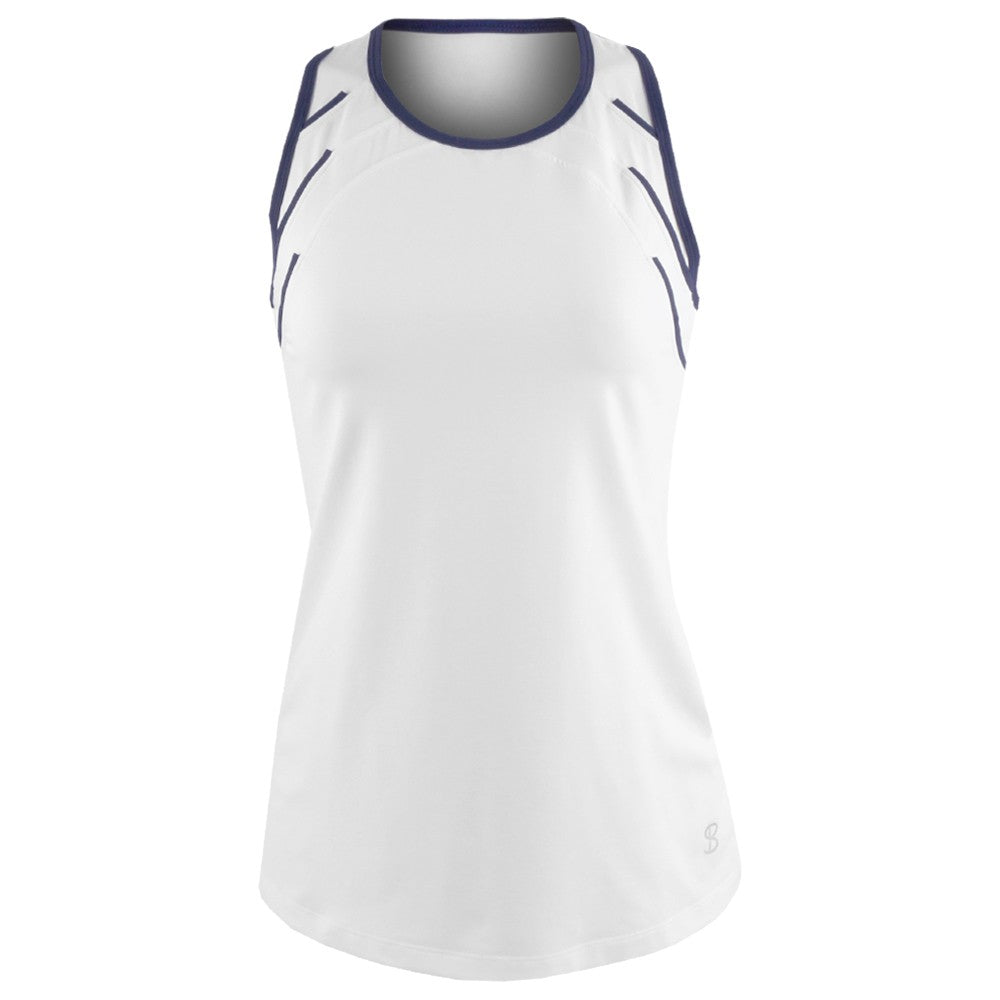 Sofibella Women's Indigo Racerback Tank - White/Navy
