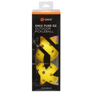 Onix Fuse G2 Outdoor Pickleball 3 Pack - Yellow