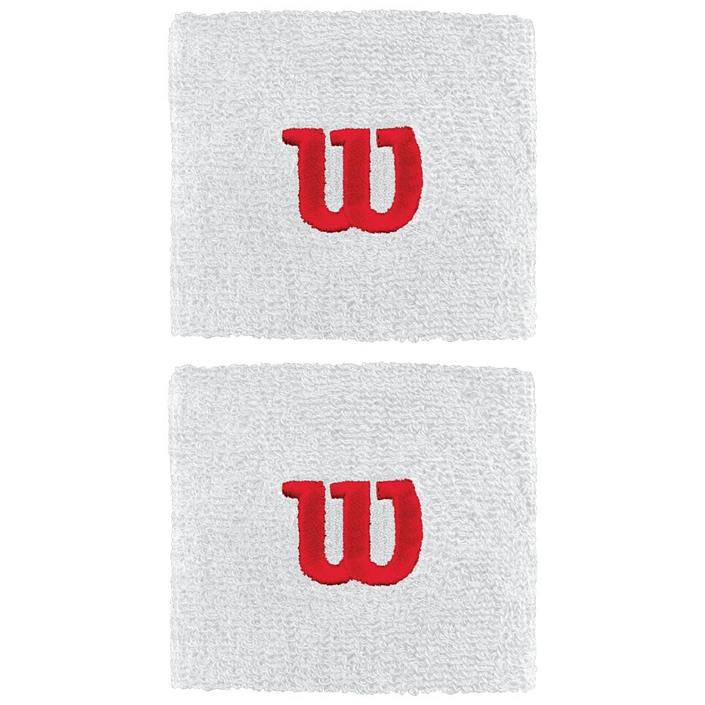 Wilson W Wristband - 2 Pack - White/Red
