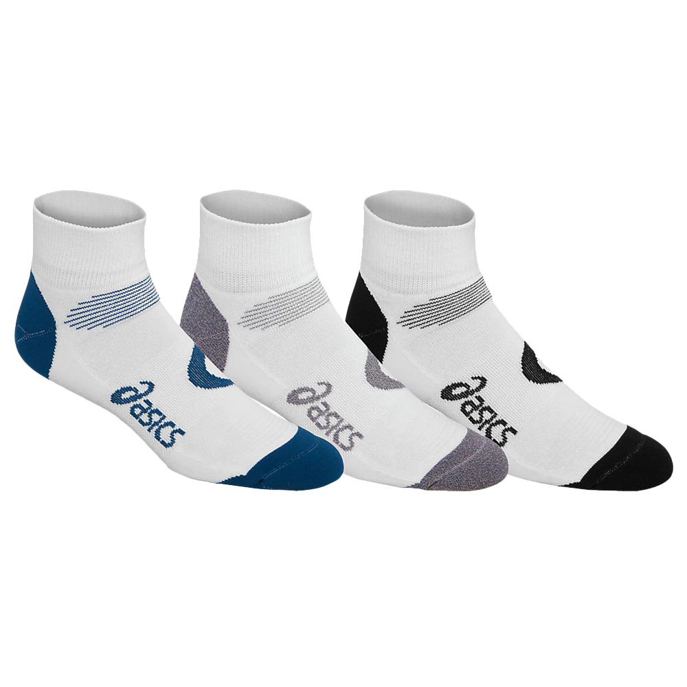 Asics Intensity Quarter 3 Pack Socks - White/Multi Colour