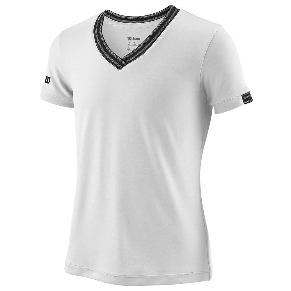 Wilson Girls Team V Neck - White