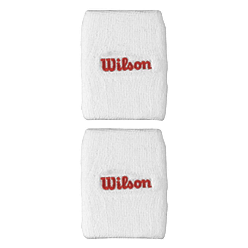 Wilson Doublewide Wristbands 2 Pack - White