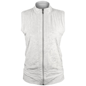 Sofibella Women's UV Staples Crushed Velvet Vest - White