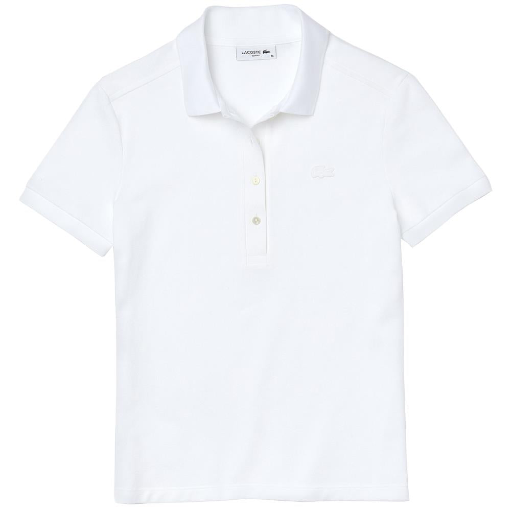 Lacoste Women's Cotton Stretch Pique Polo - White