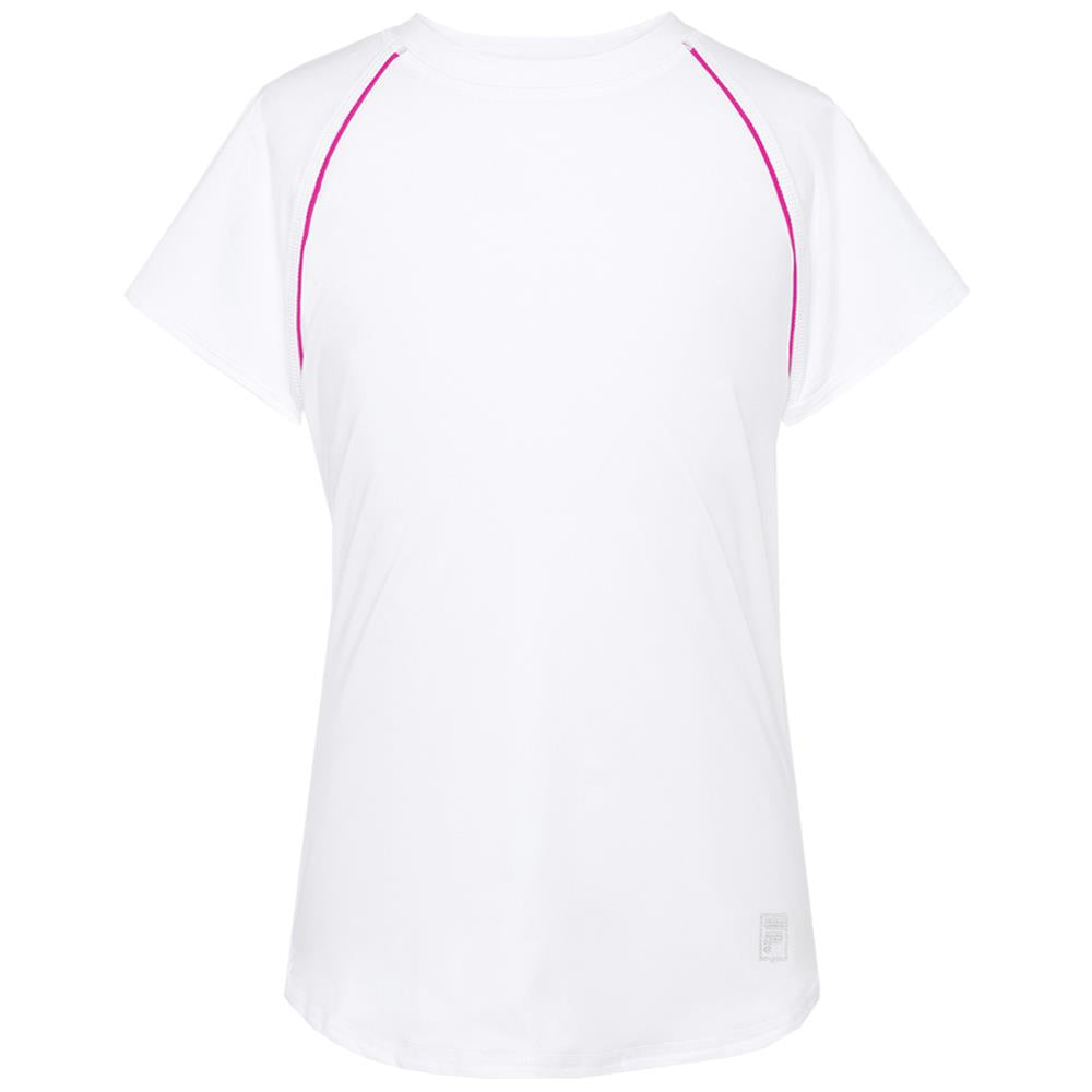 Fila Girls Core Short Sleeve - White/Pink Glow