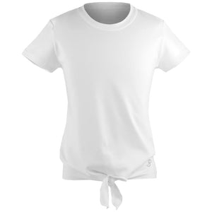 Sofibella Girls UV Colors Short Sleeve Tie Tee - White
