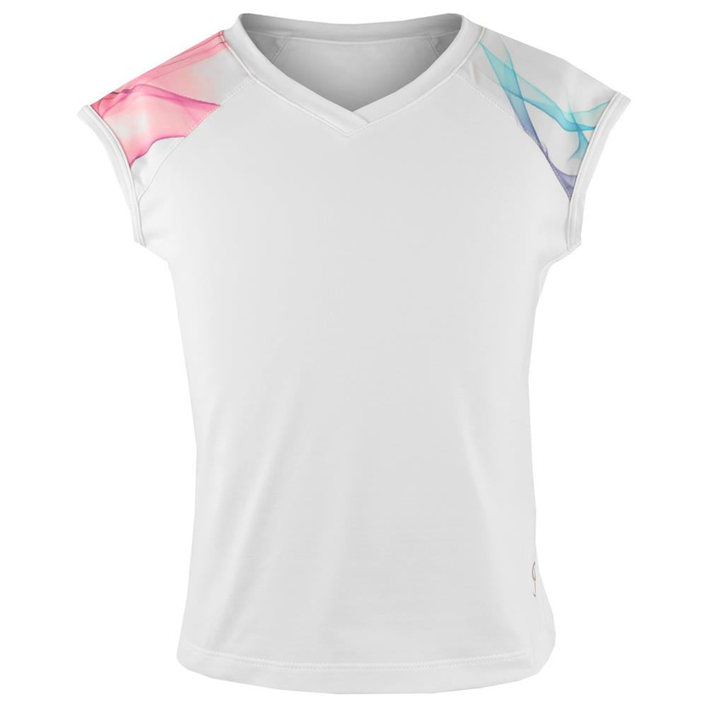 Sofibella Girls Spectrum Cap Sleeve - White/Spectrum