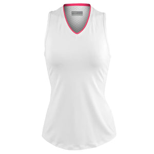 Lija Women's Hit Me With Your Best Shot Victory Tank - White/Prism Pink