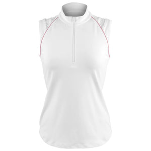 Lija Women's Hit Me With Your Best Shot Fluid Polo - White/Soft Pink