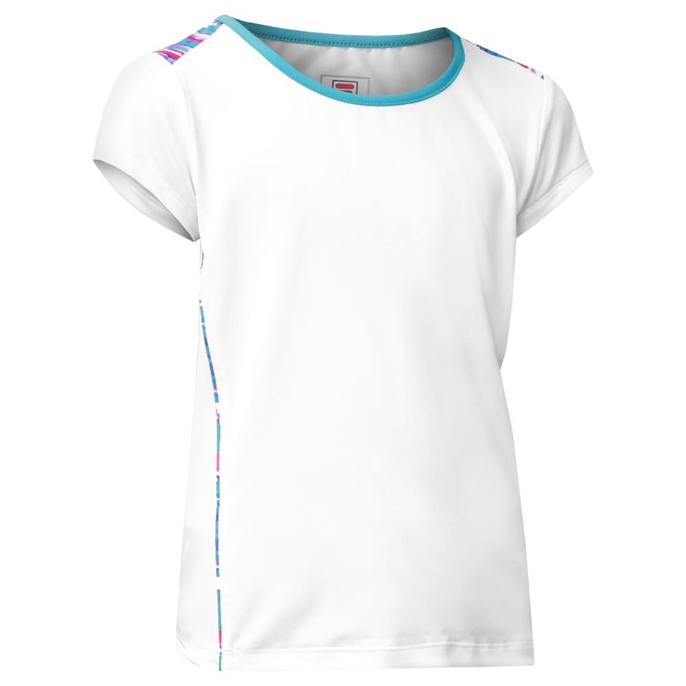 Fila Girls Blue Wave Cap Sleeve Top - White
