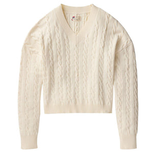 Fila Women's Baseline Chunky V-Line Sweater -  Gardenia