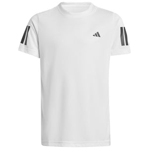 adidas Boys Club 3 Stripe Tee - White/Black