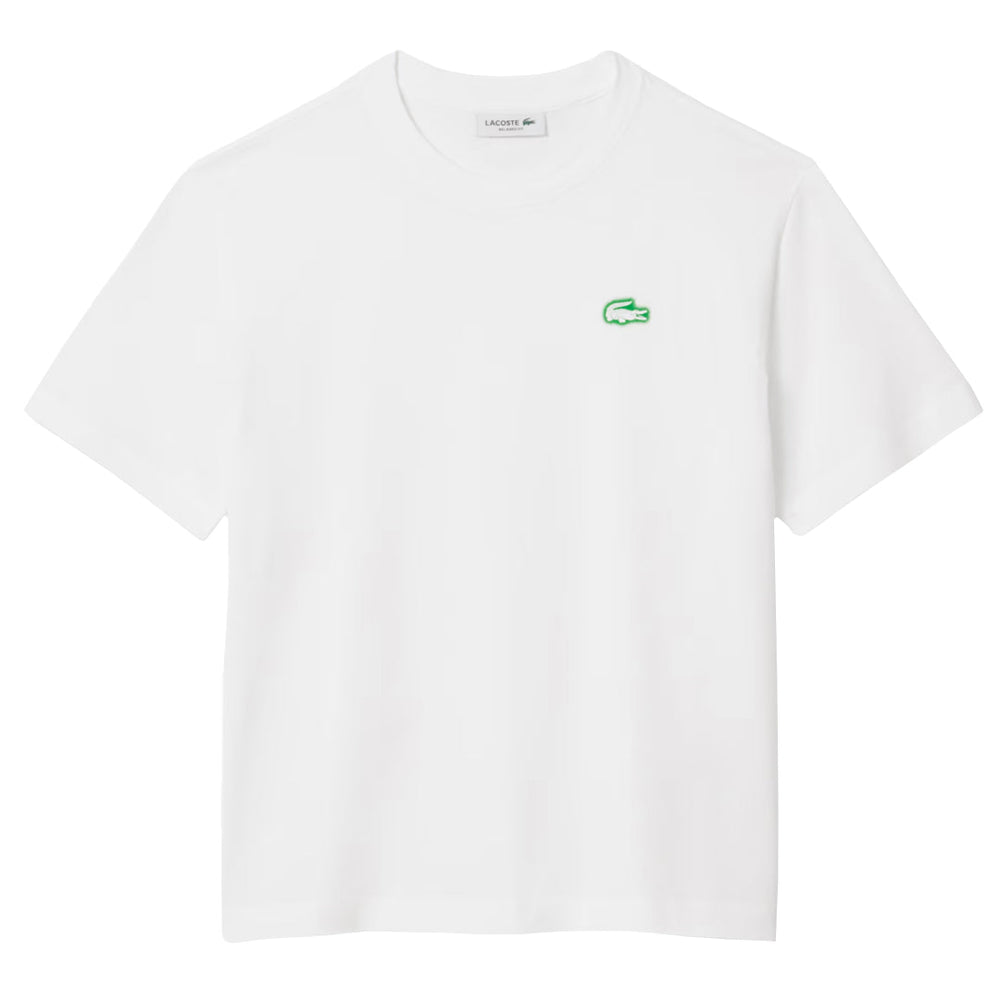 Lacoste Women's Crocodile Print Jersey Tee - White