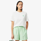 Lacoste Women's Crocodile Print Jersey Tee - White
