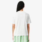Lacoste Women's Crocodile Print Jersey Tee - White