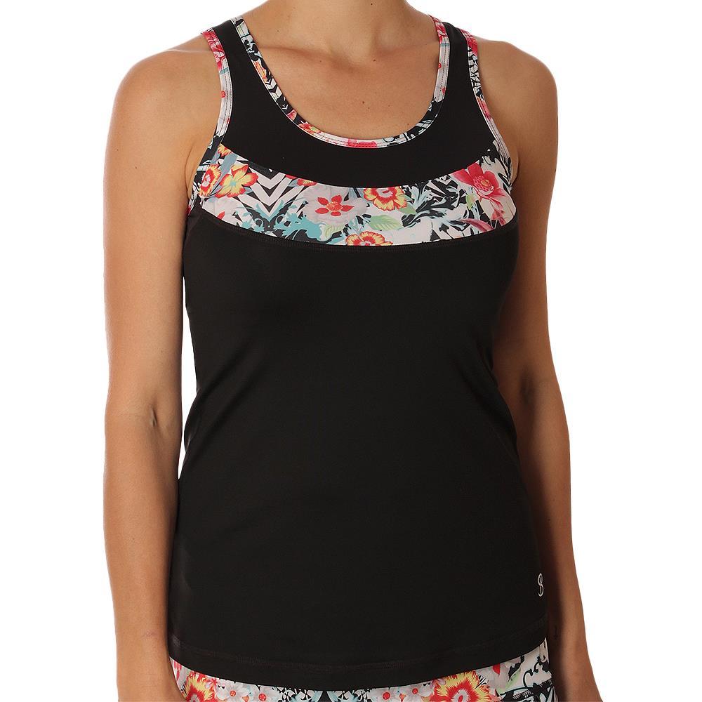 Sofibella Women's Melbourne Current Tank - Black/Victoria Print
