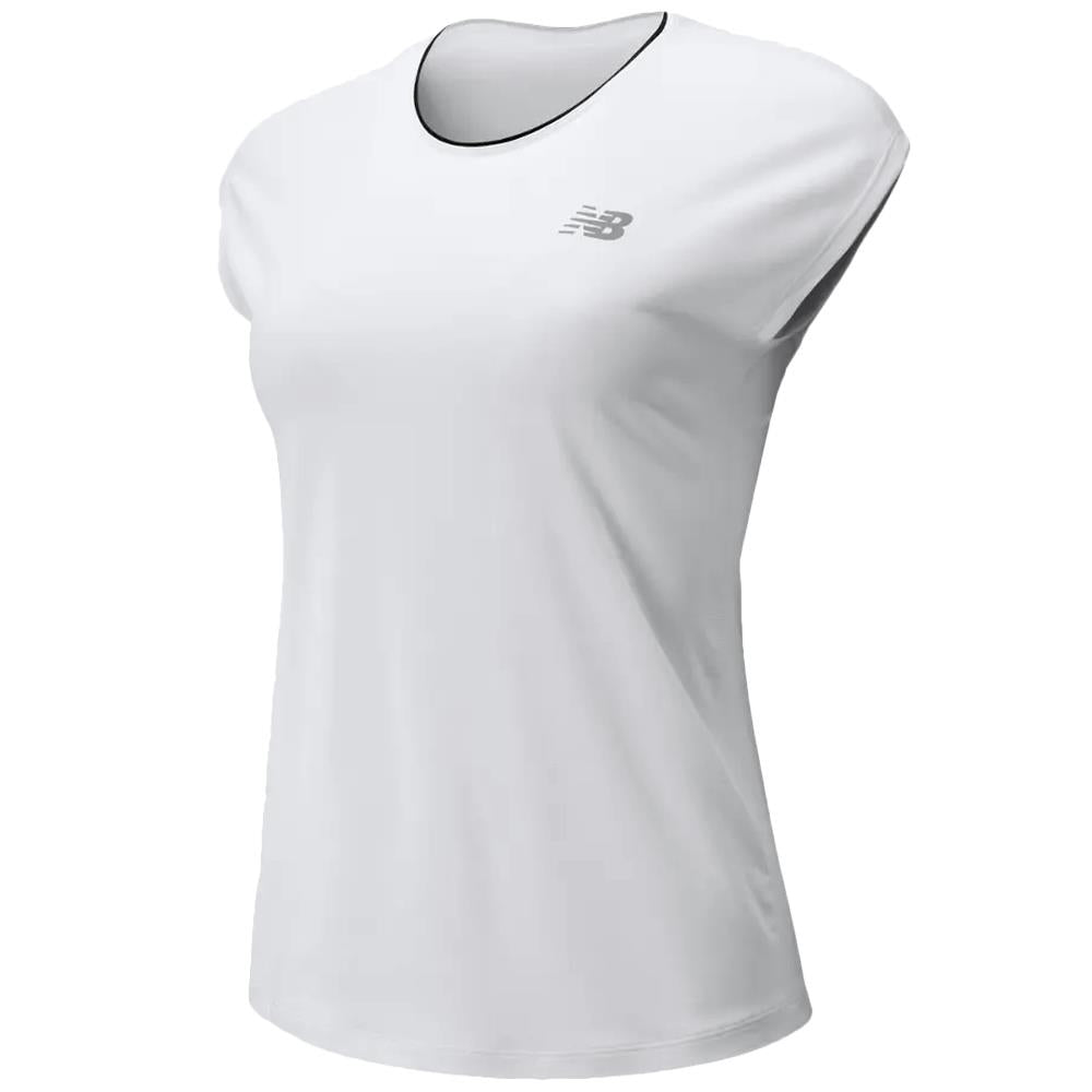 New Balance Women's Rally Cap Sleeve Top - White