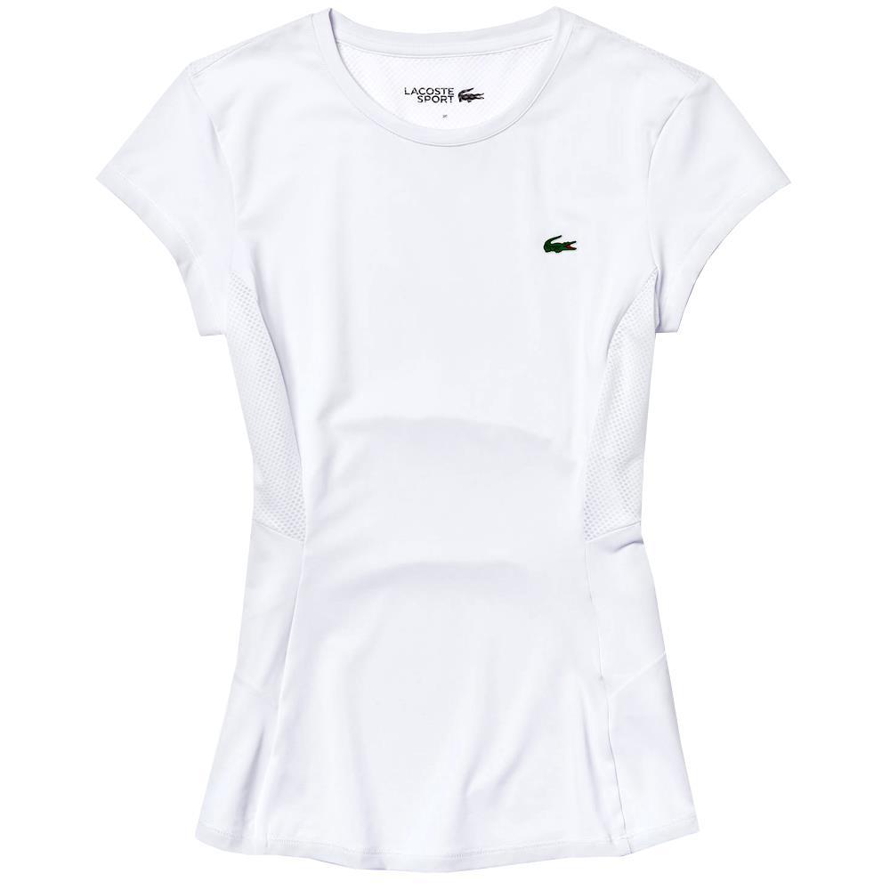 Lacoste Women's Sport Stretch Tech Mesh T-Shirt - White