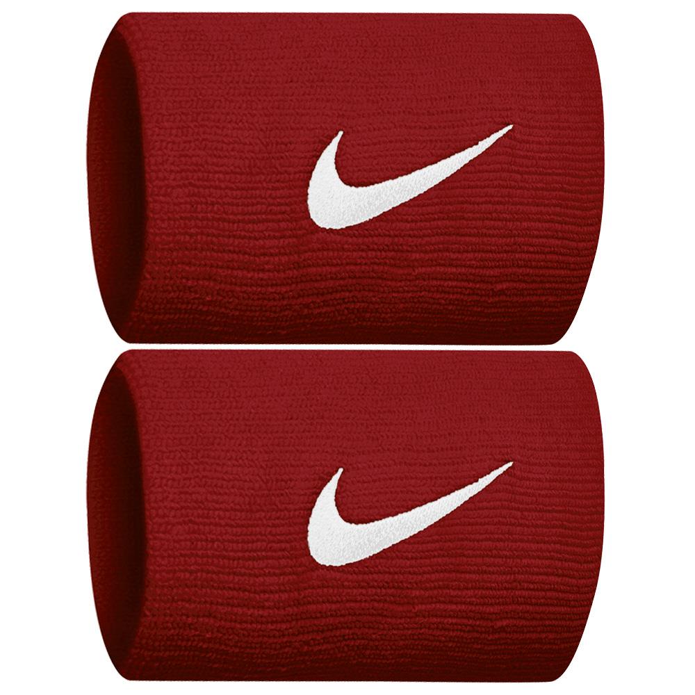 Nike Swoosh Doublewide Wristband 2 Pack - Varsity Red/White
