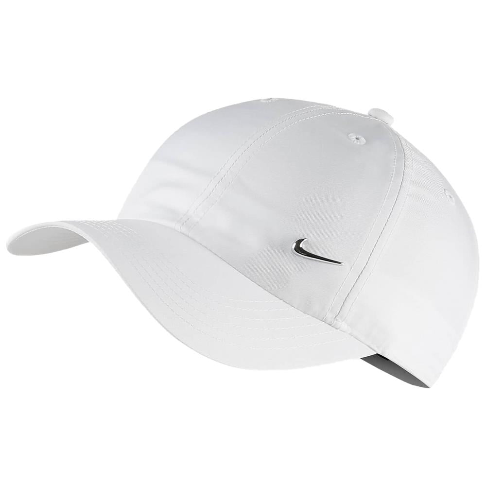 Nike Junior H86 Metal Swoosh Hat - White/Metallic Silver